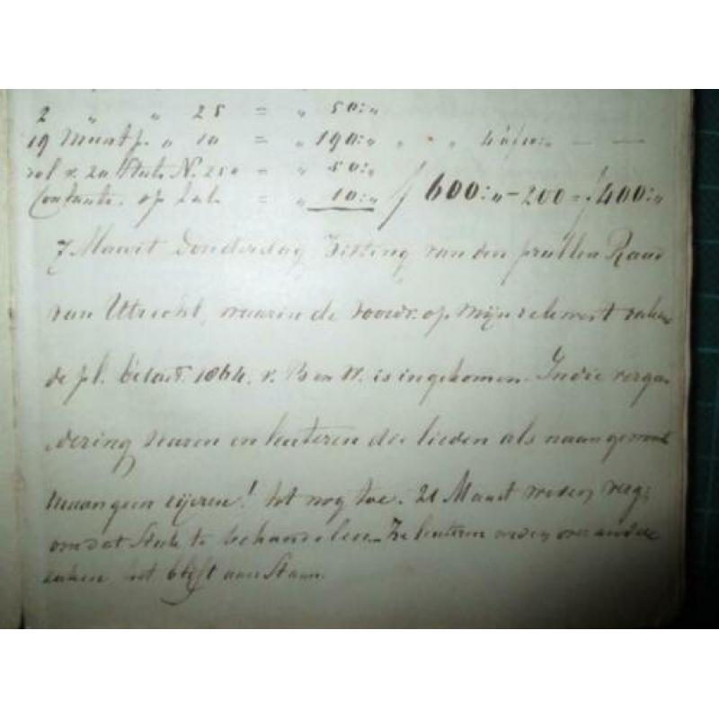 Utrechtsche almanak 1867 De la Court handschrift