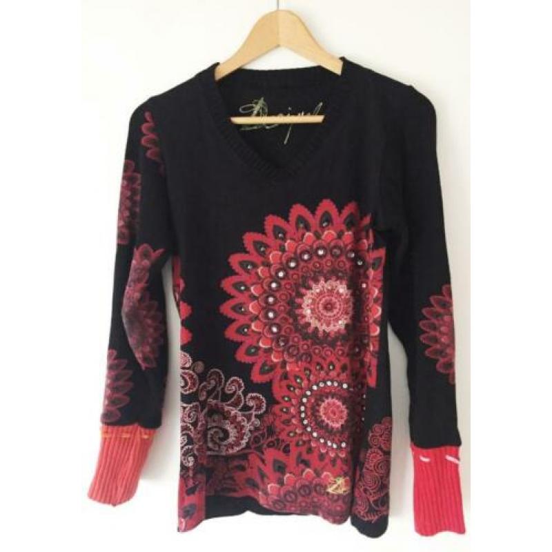 Desigual dames trui maat M rood/roze en zwart