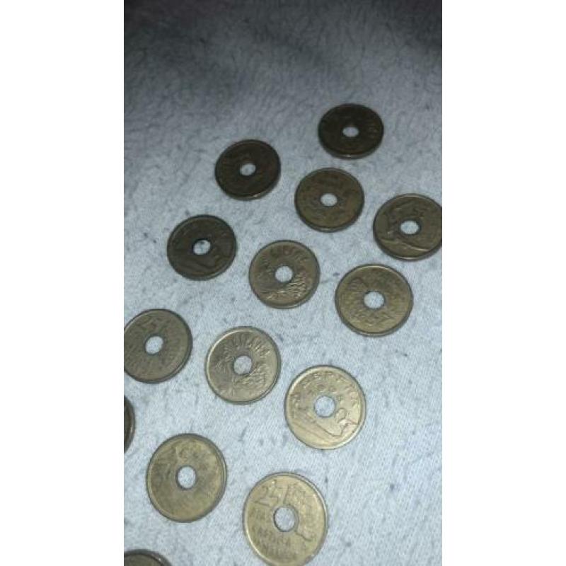 Lotje Spaanse 19 munten 25 pesetas