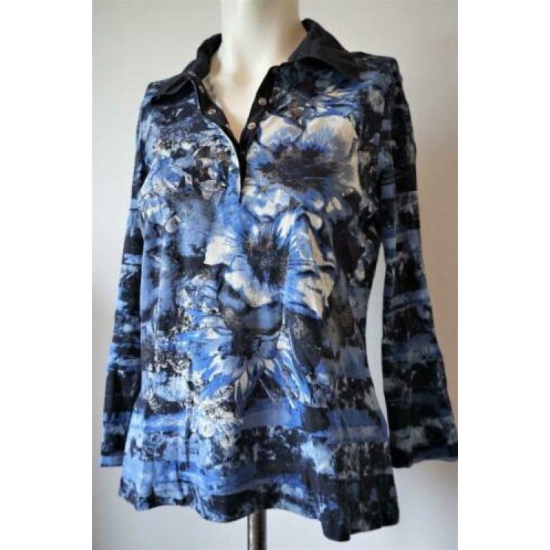 GERRY WEBER Prachtig Shirt in Blauwtinten met Kraagje 38 M