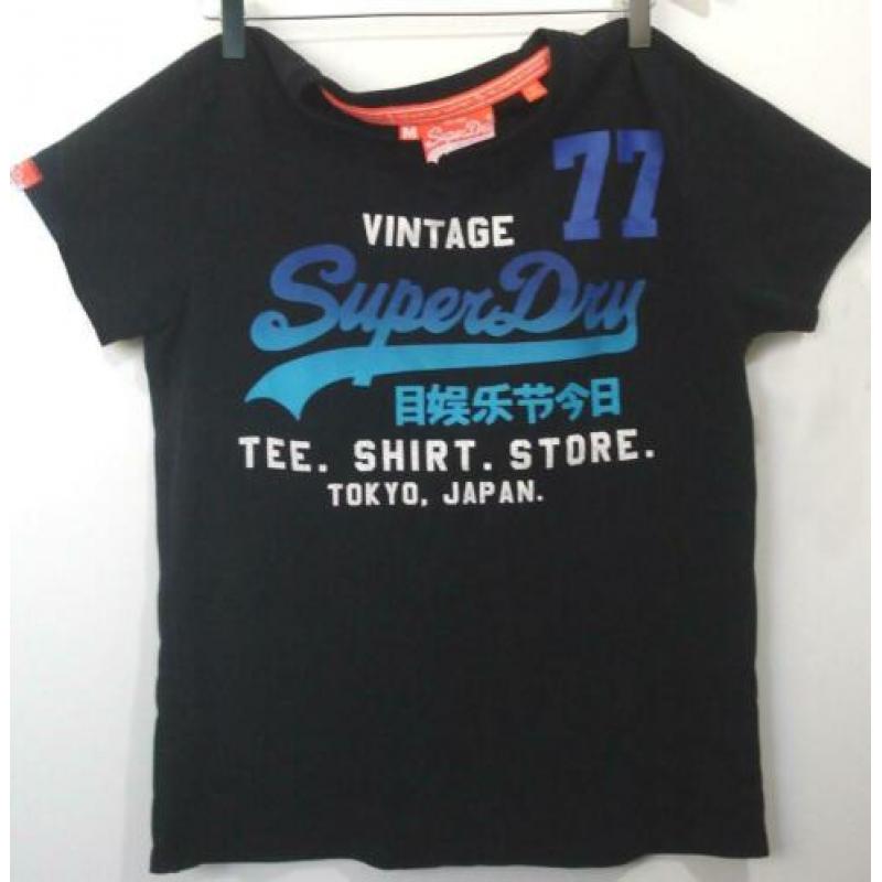 vintage SUPERDRY t shirt mt M zwart