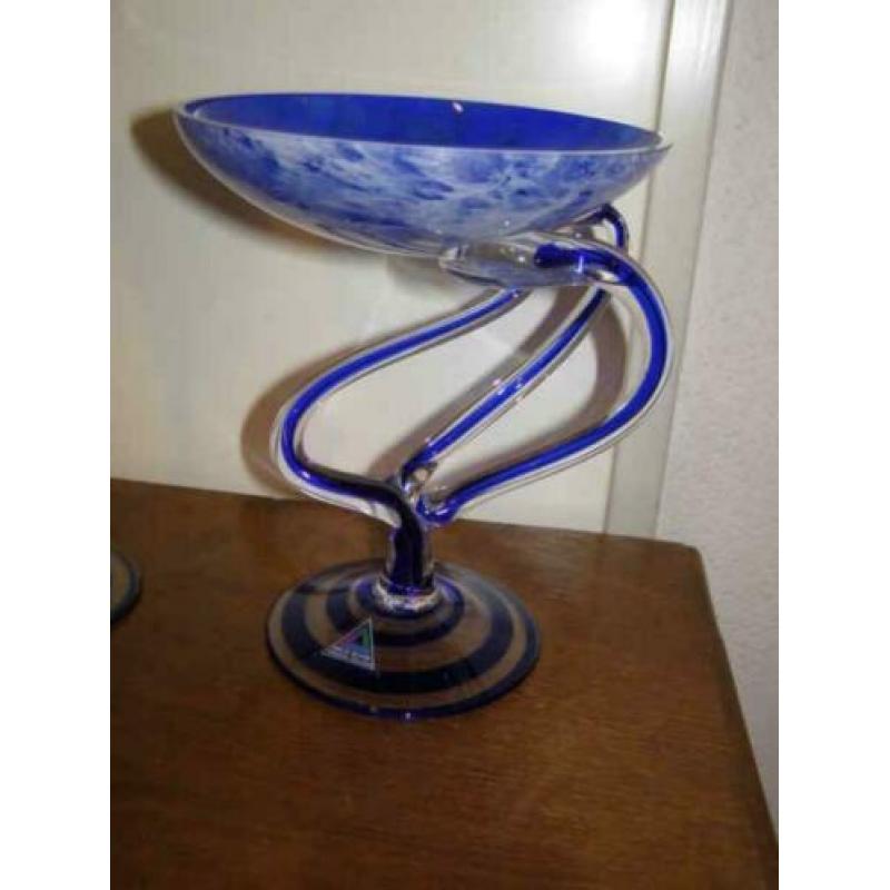 Blauw Krosno glas (A19 1477) H