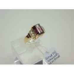 Ring goud granaat en edelstenen / Z6251