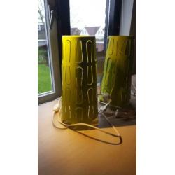 2x Groene tafellamp