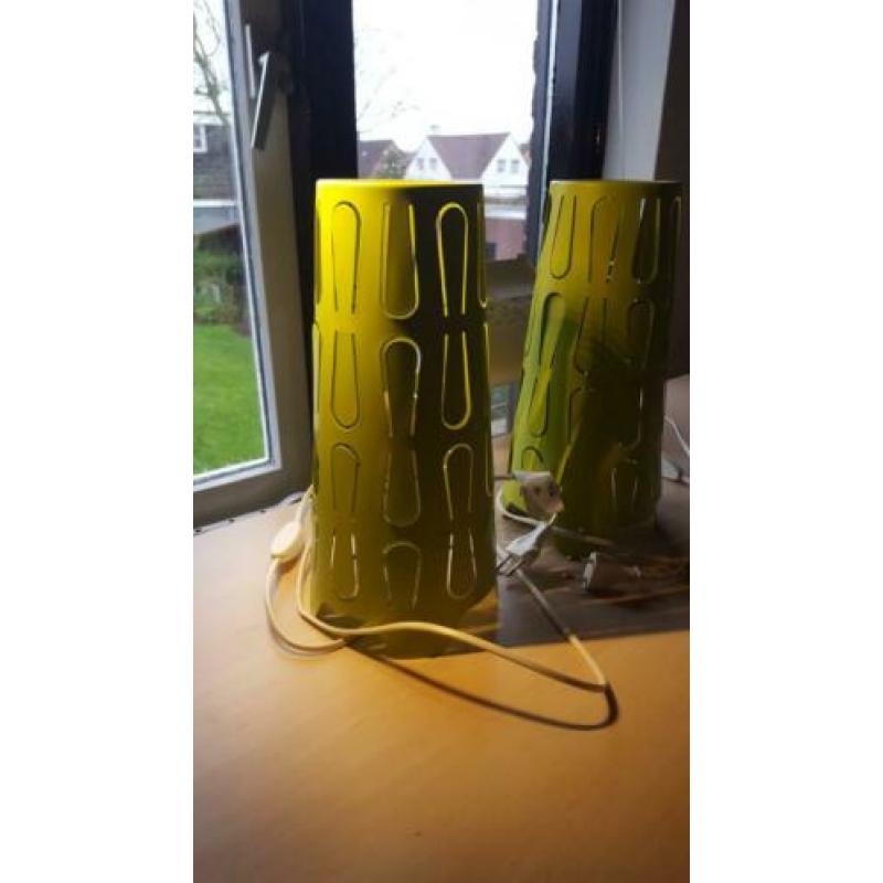 2x Groene tafellamp