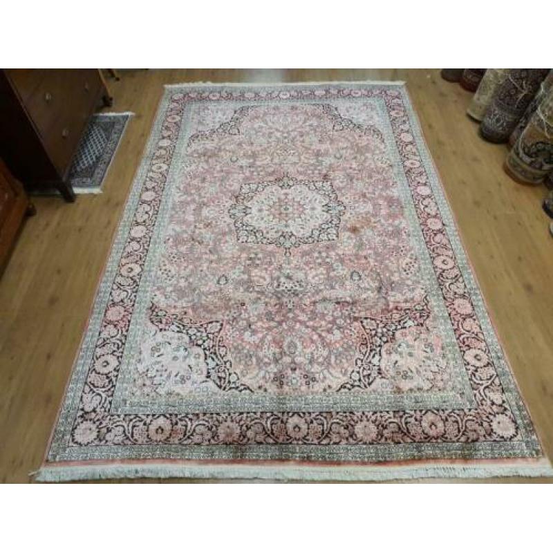 Vintage handgeknoopt perzisch tapijt zijde 326x211