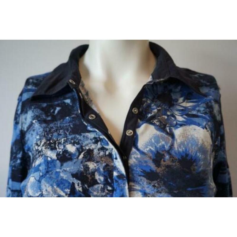 GERRY WEBER Prachtig Shirt in Blauwtinten met Kraagje 38 M