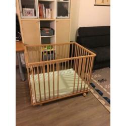 INKLAPBARE BABY BOX 100X80 | NATUREL, in hoogte verstelbaar
