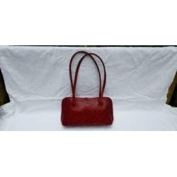 F405 FLORENCE rood lederen schoudertas zeer fraai