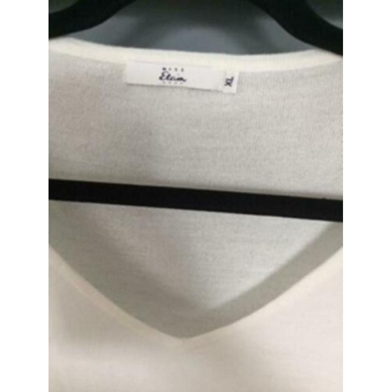 I.Z.G.S: Fijngebreid wit truitje Miss Etam , mt. XL / 42-44