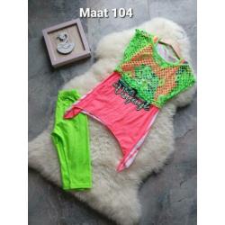 Maat 104 NIEUW Meisjes Top met Legging setje ITALY MODA
