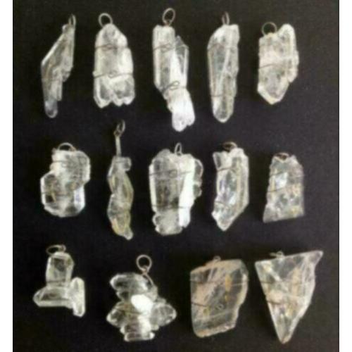 Edelsteen Faden Bergkristal of GIT: hanger knuffel ruw (git)