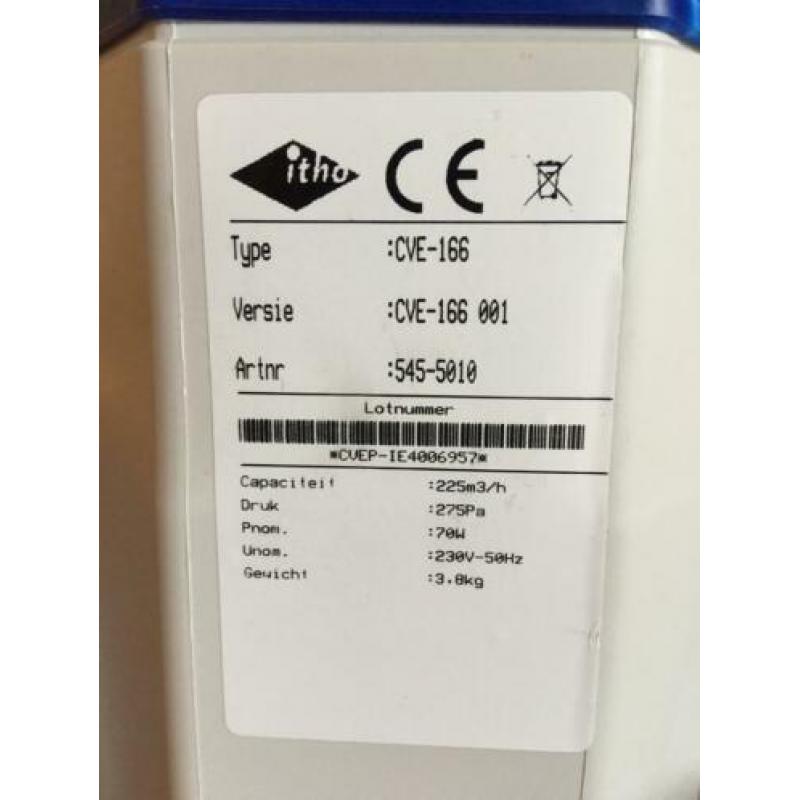 Itho mechanische ventilatie box CVE-16