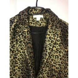 H&M Trend mt 34 jacquard jas overjas mantel luipaard