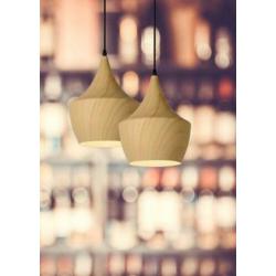 WOODY - Hanglamp - Ø 24 cm - E27 - Licht hout
