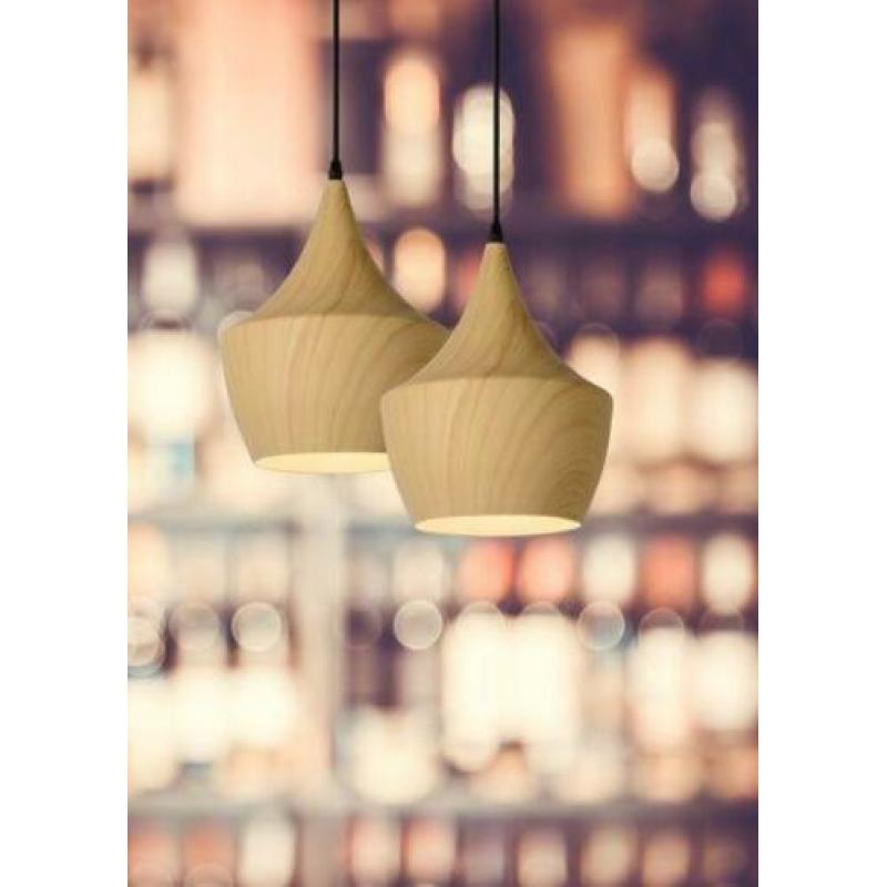 WOODY - Hanglamp - Ø 24 cm - E27 - Licht hout