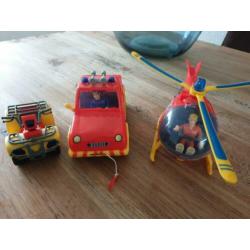 Brandweerman Sam helikopter, auto en buggy