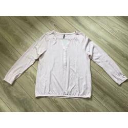 Tricot blouse (Soyaconcept) roze/crème maat 40/42