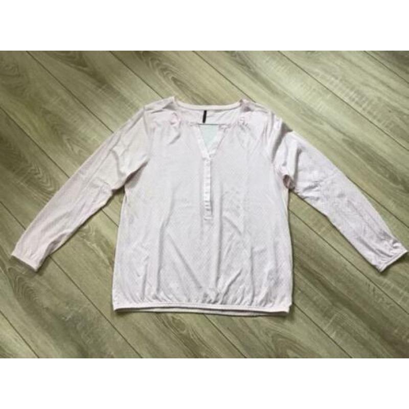 Tricot blouse (Soyaconcept) roze/crème maat 40/42