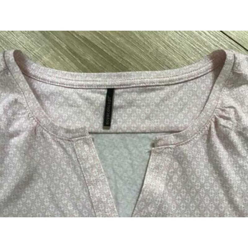 Tricot blouse (Soyaconcept) roze/crème maat 40/42