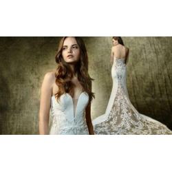 Nieuwe trouwjurk enzoani maat 40/42 strapless bohemian