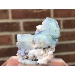 Porselein Fluoriet - Blauw Witte kristallen