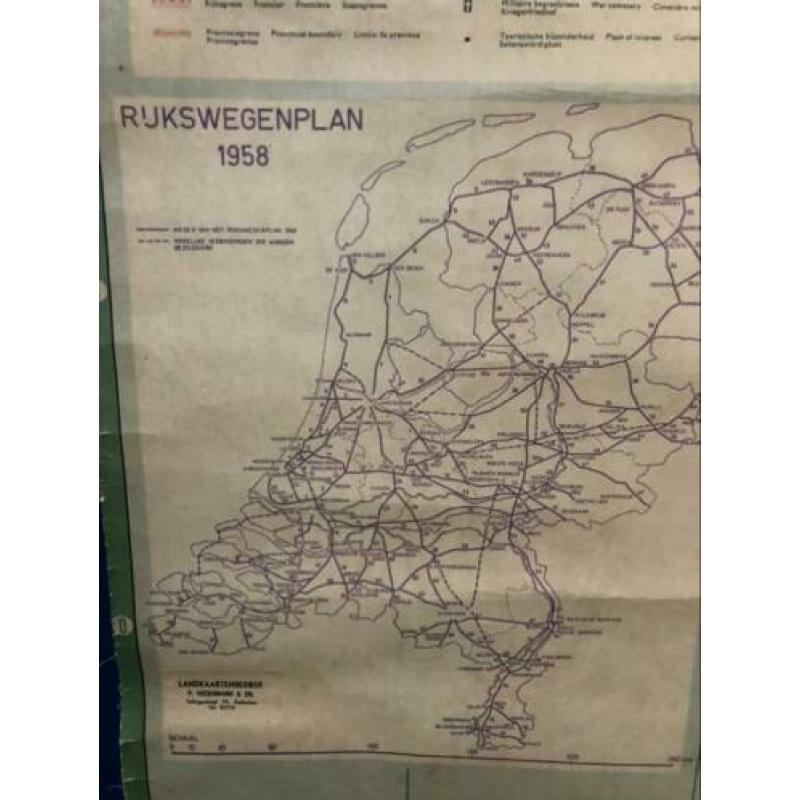 Kaart van Nederland uit 1958