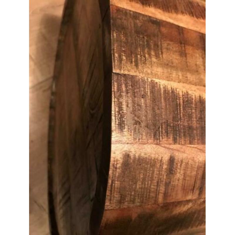 industriële houten bijzettafel