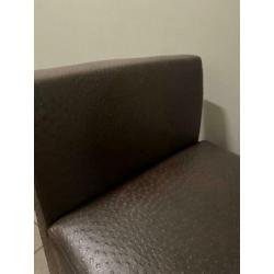 Piet Boon donker bruin struisvogel leren design fauteuil