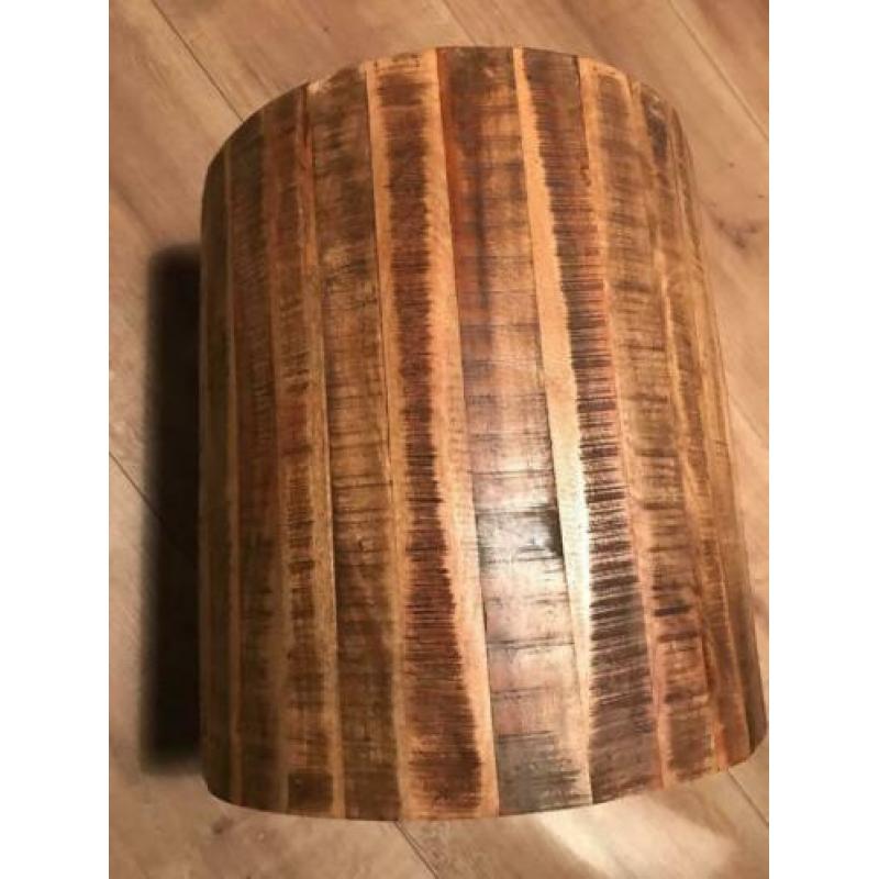 industriële houten bijzettafel