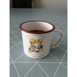 Holly Hobbie emaille beker vintage