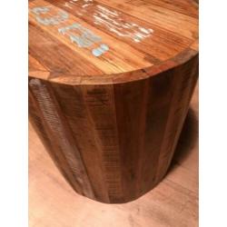 industriële houten bijzettafel