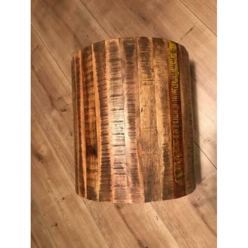 industriële houten bijzettafel