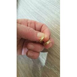 925 Sterling Zilveren Oorbellen Goud Kleur Nieuw