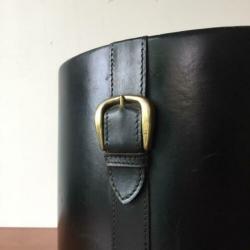 Vintage jaren 60 Frans design leren prullenbak adnet aubock