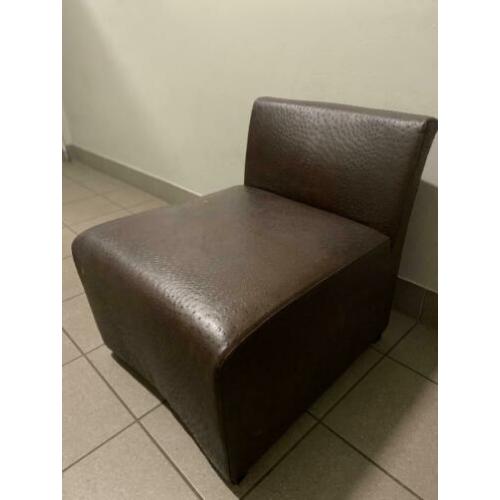 Piet Boon donker bruin struisvogel leren design fauteuil