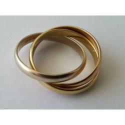 3 kleuren gouden ring Cartier trinity style 18 karaats !!!