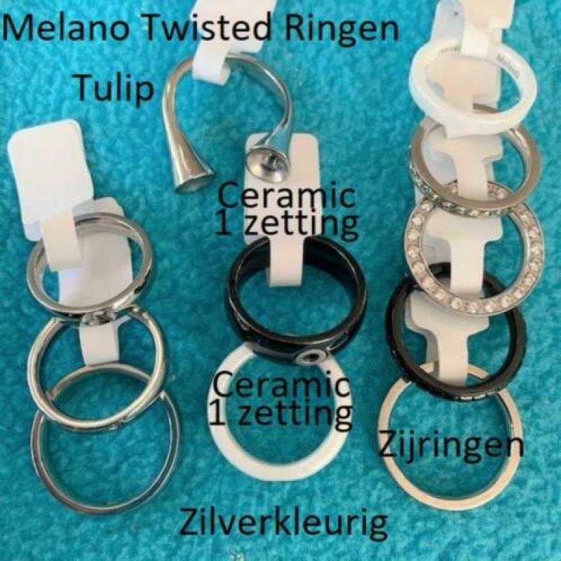 Melano Twisted Ringen+ Armband+Zettingen in Zilver- Rosé-Gee