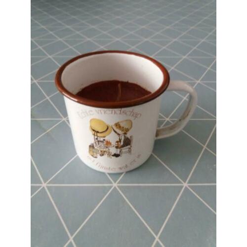 Holly Hobbie emaille beker vintage