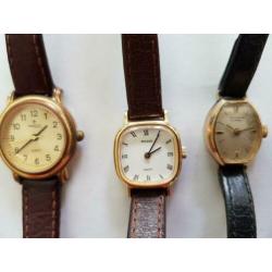 8 oude dameshorloges niet lopend zowel mechanisch als quartz