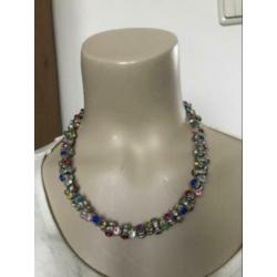 Ketting hanger sterren hartjes diamantjes steentjes rood