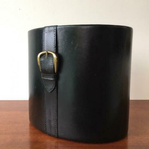 Vintage jaren 60 Frans design leren prullenbak adnet aubock