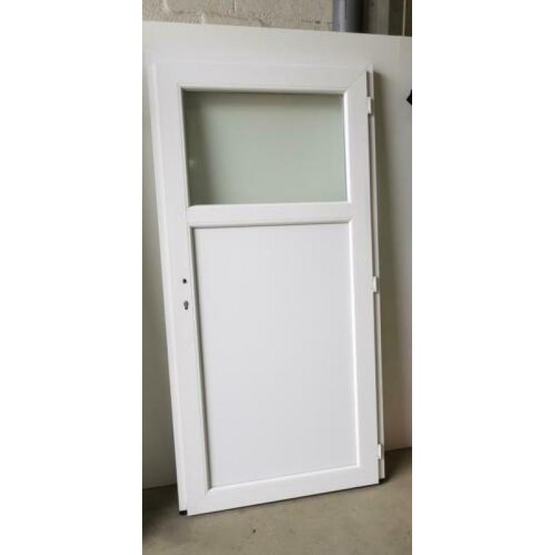 Kunststof deur 1/3 glas b98 x h200 cm