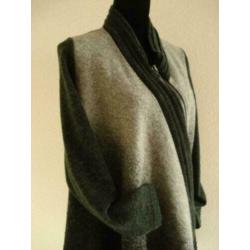 Sao Paulo zwart - grijs jas met rits , wool vest maat S