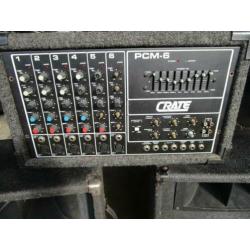 Crate PCM-6 Mixer Versterker+Boxen 12"'Woofer Zolder vondst