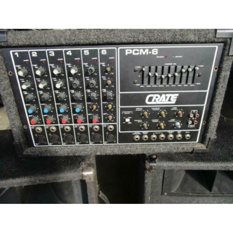 Crate PCM-6 Mixer Versterker+Boxen 12"'Woofer Zolder vondst