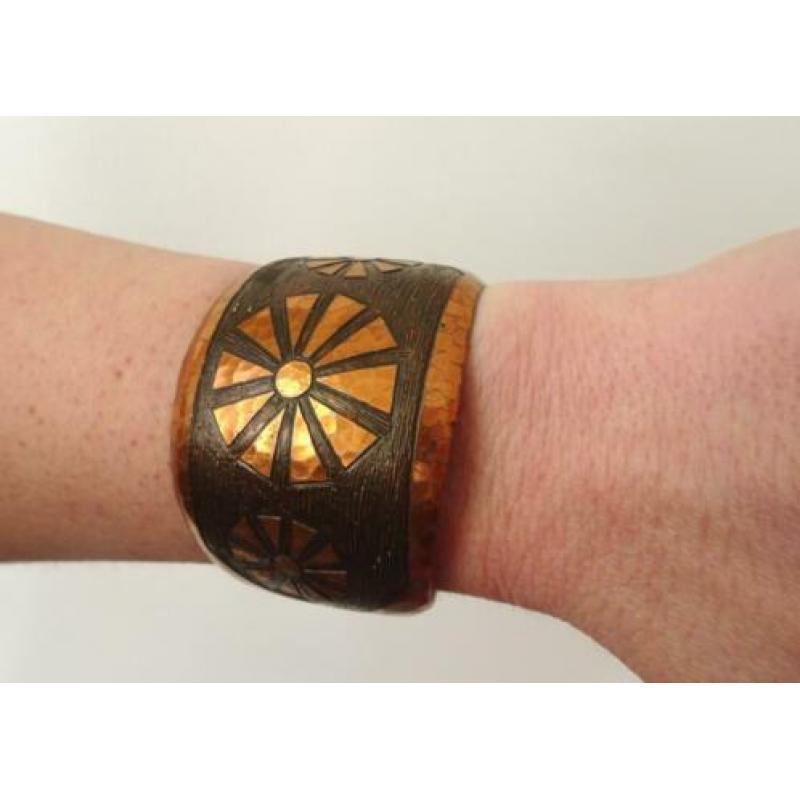 jwg Vintage 60s Modernist design koper armband gesign. Mòda