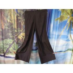 dunne bruine broek wijde pijp mt 38/40 X-as Cora Kemperman