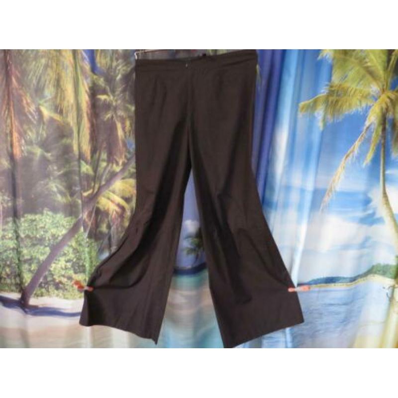 dunne bruine broek wijde pijp mt 38/40 X-as Cora Kemperman