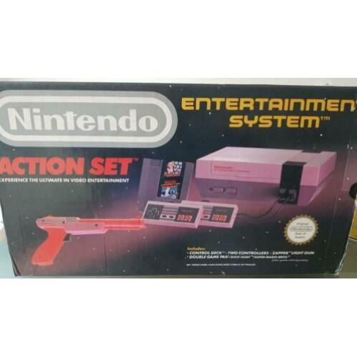 Nintendo, NES Action Set with Zapper, Duckhunt and Mario - C